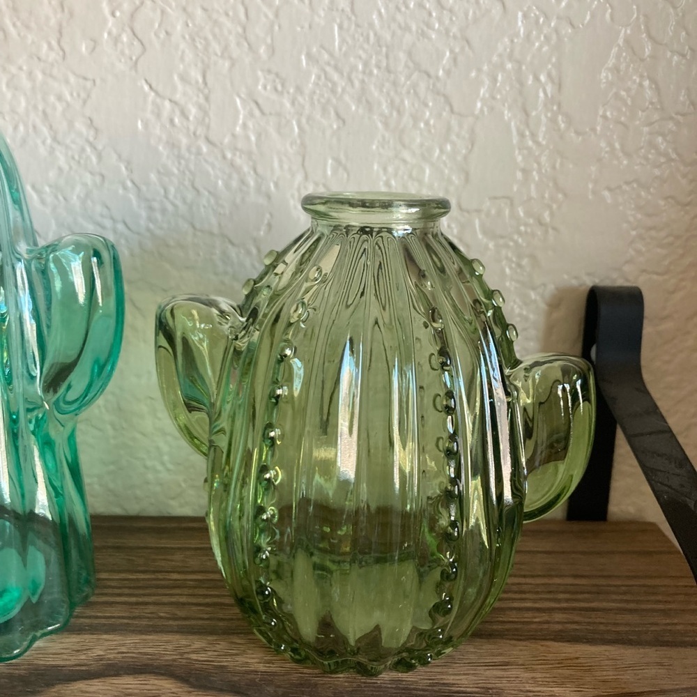 Target Bullseye 2023 Cactus 🌵 Green Glass Planter Vase Bundle Brand New - Picture 6 of 14